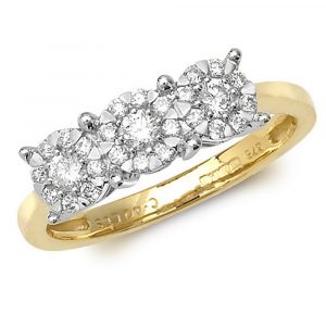 Trilogy Style Diamond Ring in 9ct Yellow Gold (0.39ct)