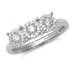 Trilogy Style Diamond Ring in 9ct White Gold (0.39ct)