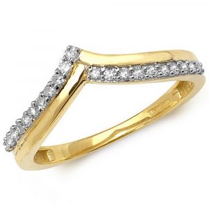 Wishbone Diamond Ring in 9ct Yellow Gold (0.15ct)