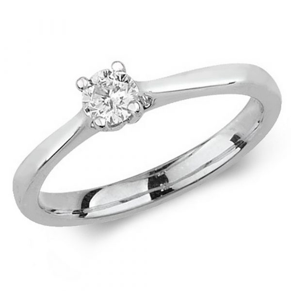 Diamond Four Claw Solitaire Diamond Ring in 9ct White Gold (0.25ct)