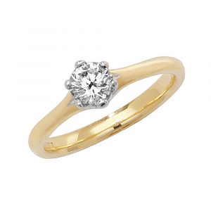 Solitaire 6 Claw Set Diamond Ring in 18ct Yellow Gold (0.50ct)