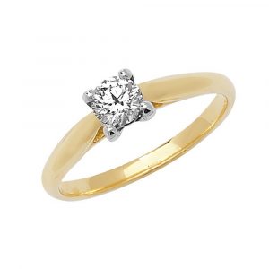 Solitaire 4 Claw Set Diamond Ring in 18ct Yellow Gold (0.35ct)
