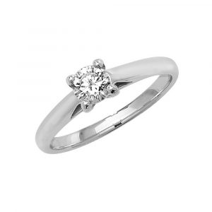 Solitaire 4 Claw Set Diamond Ring in 18ct White Gold (0.35ct)