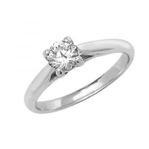 Solitaire 4 Claw Set Diamond Ring in 18ct White Gold (0.50ct)