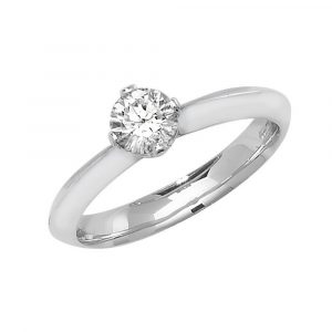 Solitaire 4 Claw Set Diamond Ring in 18ct White Gold (0.50ct)