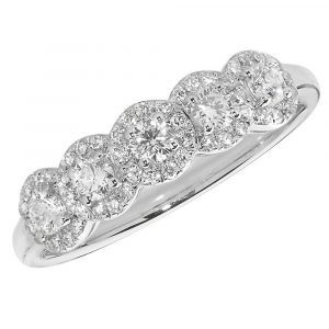 Diamond 5 Head Cluster Ring in 18ct White Gold (0.51ct)