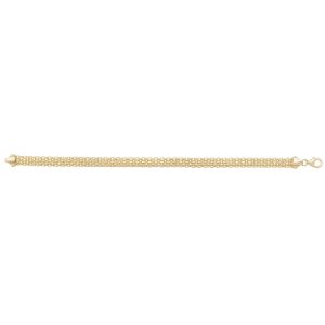 Ladies Flat Woven Chain 7.5inch Bracelet in Yellow Gold