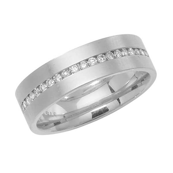 9ct White Gold Round Diamond Half Eternity Style Wedding Ring | Hockley ...