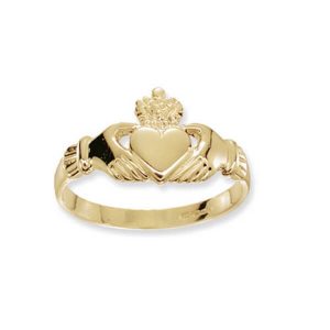 Ladies Claddagh Ring in 9ct Yellow Gold