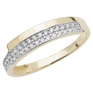Ladies Wrap Around Style CZ set Ring in 9ct Yellow Gold