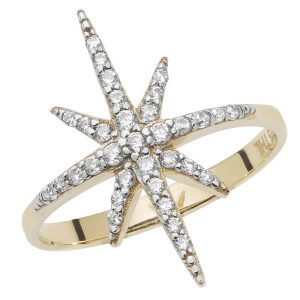 Ladies Fancy Sparkle Dress Ring set with Czs in 9ct Yellow Gold
