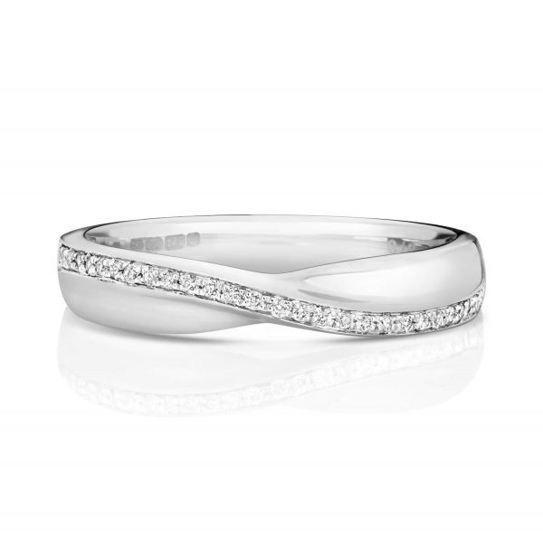 Platinum Crossover Diamond Wedding Ring