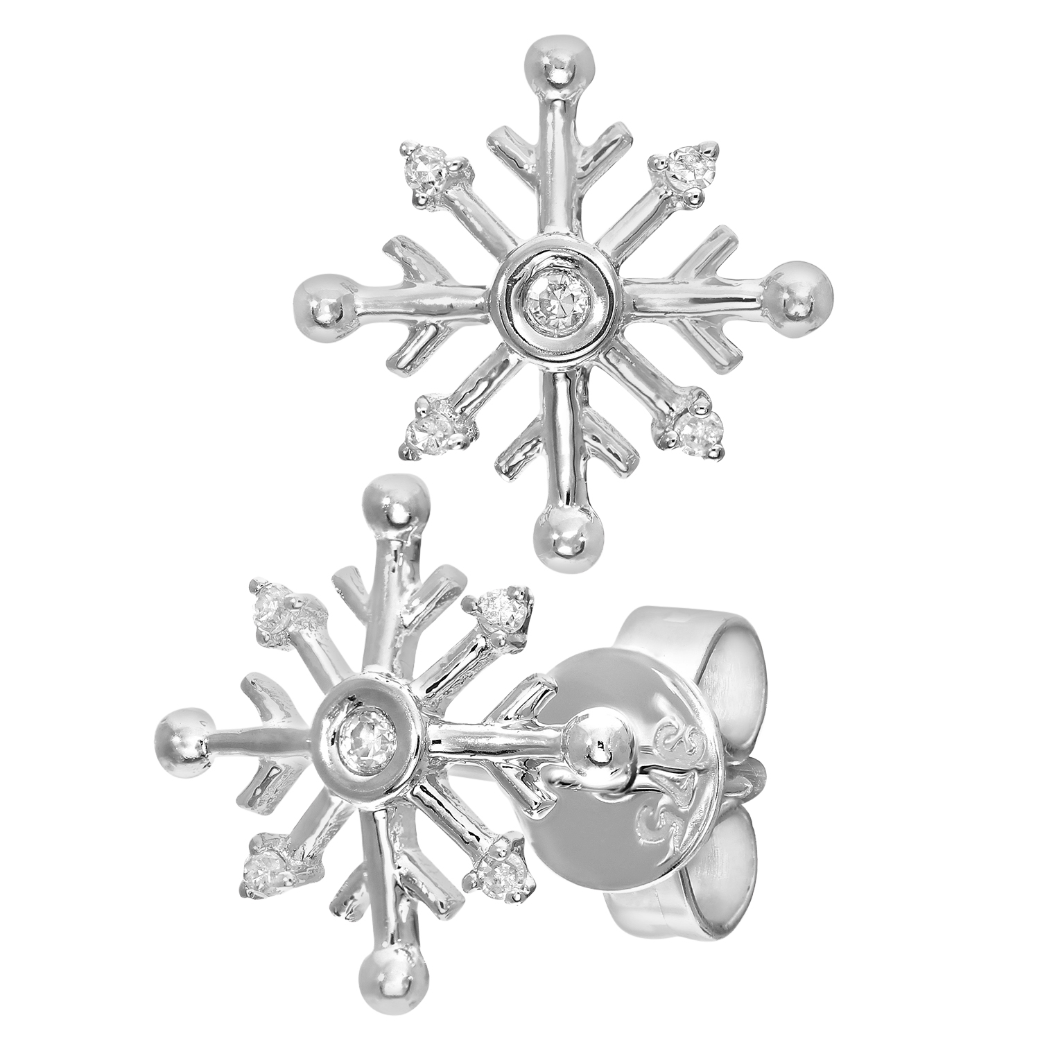 Snowflake diamond on sale earrings white gold
