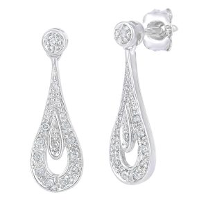 Diamond Infinity Water Drop Earrings - 9ct White Gold