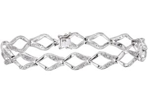 Diamond Wave Cocktail Bracelet - 9ct White Gold