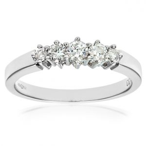 Diamond 5 Stone Ring - 9ct White Gold