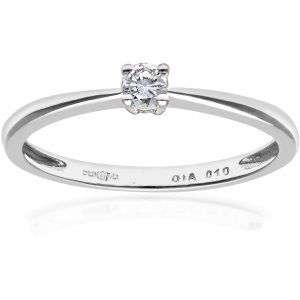 Diamond Solitaire Engagement Ring (0.10ct) - 9ct White Gold