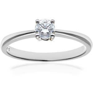 Diamond Solitaire Engagement Ring (0.25ct) - 9ct White Gold