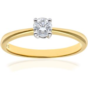 Diamond Solitaire Engagement Ring (0.25ct) - 9ct Yellow Gold