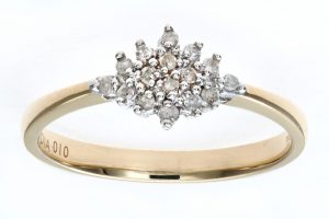 Diamond Vintage Cluster Ring - 9ct Yellow Gold